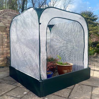 Fruit Cages & Grow Houses - Allotmenteer Fruit Cage & Raised Bed Kits - Allotmenteer Raised Bed & Greenhouse Combi Kit - 1.25 x 1.25 x 1.5m H