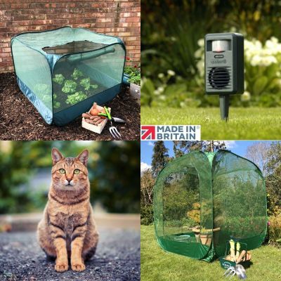 Fruit Cages - Pop Up Cages - Net Cages - Cat Guard Raised Bed Cover & Sonic Repellent Combi Kit