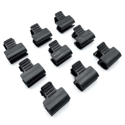 Plant Supports – Plant Stake Connectors - Garden Rod, Hoop & Netting Connector Clips (black) - 16mm dia