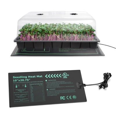 Fruit Cages & Grow Houses - Heated Propagator & Indoor Greenhouse with Full Spectrum LED Light 58x37cm